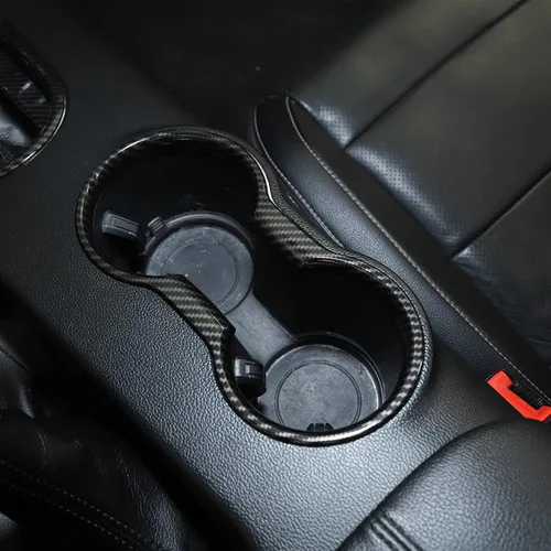 Vista 6 de RT-TCZ Cubierta de fibra de carbono para portavasos accesorios interiores compatibles con Ford Mustang 2015-2023