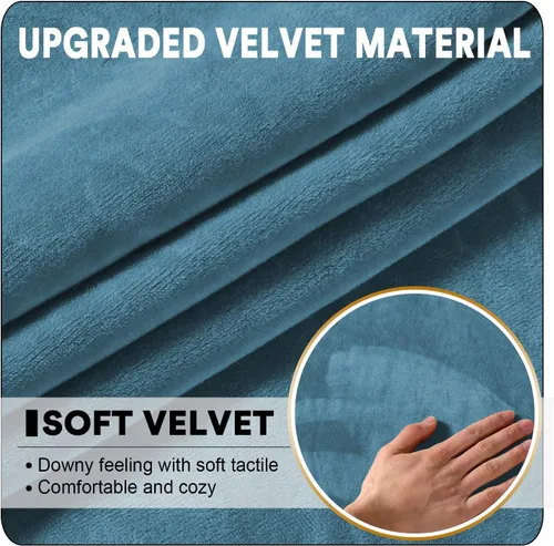 Vista 132 de OKYUK Fundas para sofá modular, 3 piezas, fundas de cojín de terciopelo para sofá, en forma de L, funda de cojín separado para sofá, protector
