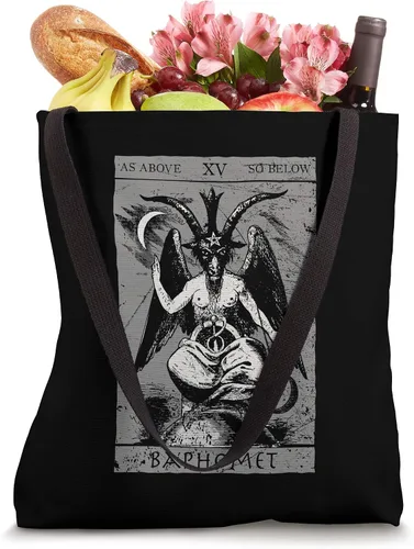 Vista 4 de Baphomet Tarot Card Ocult Satanás The Devil Death Atheist 666 - Bolsa de mano