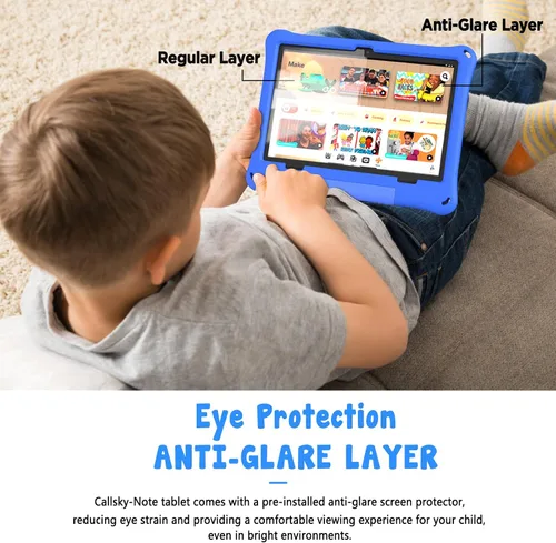 Vista 3 de CALLSKY-NOTE Tableta para niños, tableta Android 15 para niños de 10 pulgadas Octa-Core, 12GB+64GB+2TB almacenamiento expandible, funda EVA, control