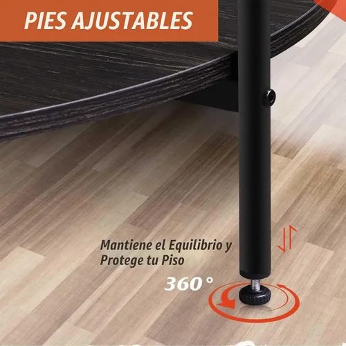 Vista 6 de WLIVE Mesa auxiliar redonda para sala de estar, mesa de centro pequeña de Negro (Charcoal Black)