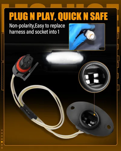 Vista 5 de LESAUCE Kit de luces LED para matrícula para Dodge Ram 1500 Pickup 1994-2001, Dodge Ram 2500/3500 1994-2002 Pickup - LED blanco de 6000 K, carcasa