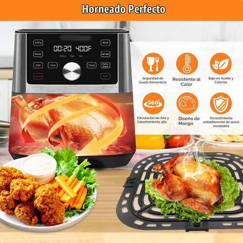 Vista 8 de GCQ Bandeja de repuesto para freidora de aire para Instant Pot Vortex 6 en 1, 6 cuartos de galón, 5.7 cuartos de galón, Gourmia 6 cuartos de galón