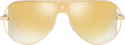 Vista 3 de Versace Gafas de sol para hombre marco dorado lentes de espejo marrón dorado 2244in Oro