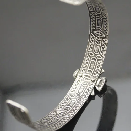 Vista 6 de Q&Q Fashion - Pulsera de vaquera azteca estilo vintage tribal del suroeste de Turquía águila azul piedra azul