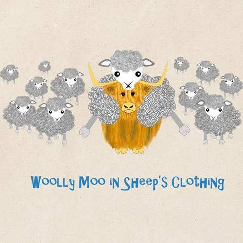 Vista 2 de CafePress Woolly Moo in Sheep's Tote Bag Reusable Natural Beige Canvas Shopping Bag