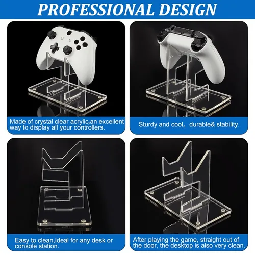 Vista 5 de AHANDMAKER Soporte universal para control de juegos, acrílico transparente, soporte de escritorio desmontable para gamepad para exhibición