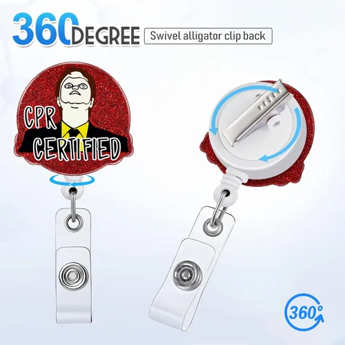 Vista 3 de Akkya Soporte retráctil con clip de identificación para enfermera, enfermería, etiqueta, tarjeta, lindo, divertido, enfermería, estudiante