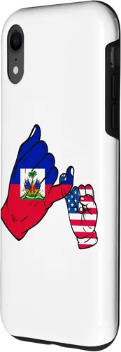 Vista 2 de iPhone XR Parent and child Haiti USA family Case