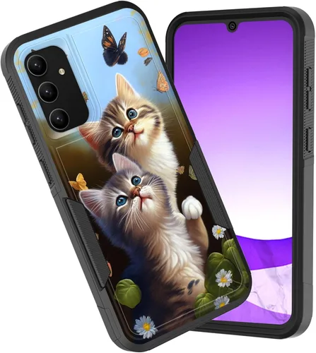 Vista 116 de Funda para Galaxy A15 5G, doble capa híbrida resistente a prueba de golpes, policarbonato duro, silicona suave, TPU, funda protectora para Samsung