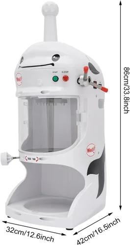 Vista 4 de Máquina de hielo afeitado,Máquina de afeitar eléctrica comercial de hielo de 110 V 350 W, máquina de hacer cono de nieve para uso comercial