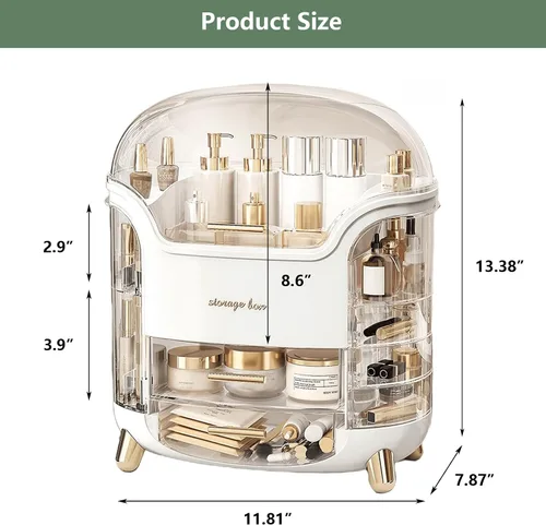 Vista 5 de Omeily Organizador de Maquillaje Grande para Encimera Organizador de Tocador Organizador de Cosméticos Caja de Almacenamiento de Maquillaje