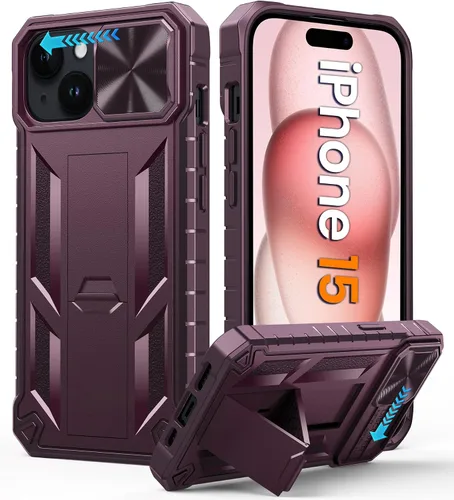 Vista 48 de FNTCASE for iPhone 11-Pro Phone Case: Military Grade Drop Proof Mobile Cover with Kickstand & Slide Rugged Shockproof Bumper Heavy Duty Protector