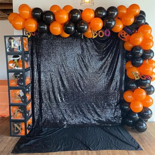 Vista 34 de Cortinas de Fondo de Lentejuelas Negras Cortinas Brillantes con Purpurina 2FTx8FT 2 Paneles para Decoraciones de Bodas Fiestas de Cumpleaños