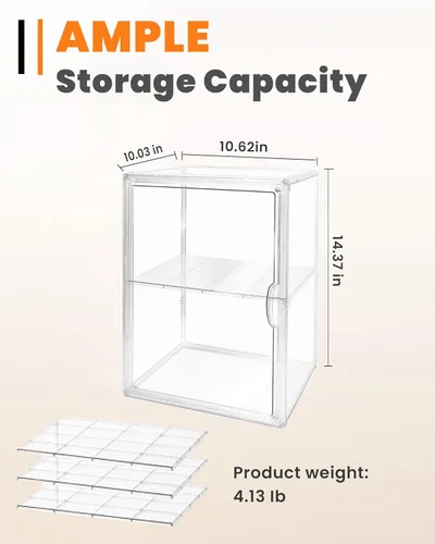 Vista 2 de Caja de pan, cajas de pan grandes para encimera de cocina, contenedor de almacenamiento de pan ajustable de 4 capas, cajas transparentes