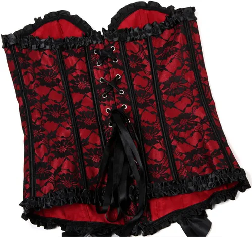 Vista 3 de Zhitunemi - Corsés para disfraz de vampiro para mujer Corsé floral para mujer, trajes de Moulin, burlesque