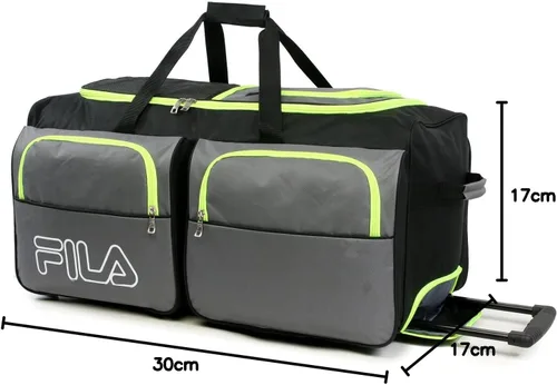 Vista 9 de Fila Bolsa de lona grande con 7 bolsillos, gris, lima, (GreyNeon Lime), Bolsa de lona grande con 7 bolsillos