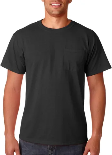 Vista 48 de Jerzees Camiseta pesada con cuello redondo y bolsillo en el pecho para hombre
