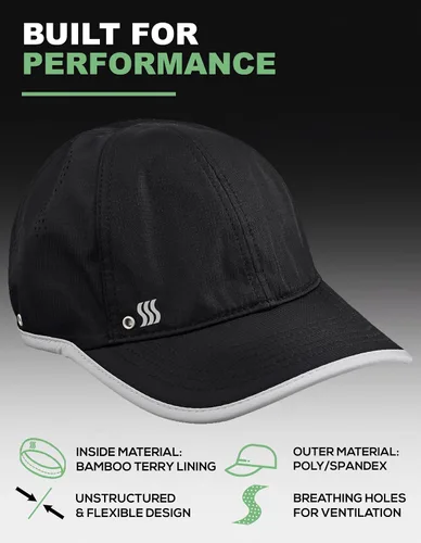Vista 3 de SAAKA Sombrero deportivo Featherlight. Ligero, de secado rápido. Gorra para correr, tenis y golf para mujeres y niñas