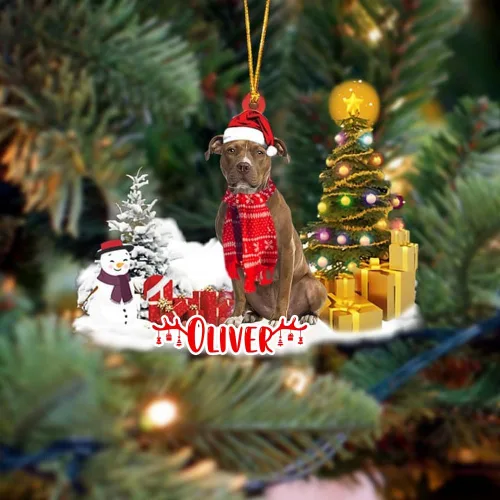 Vista 181 de NAZENTI Adorno personalizado de gato abisinio con árbol de pino, adorno de Navidad personalizado para perros amantes de las mascotas, colgante
