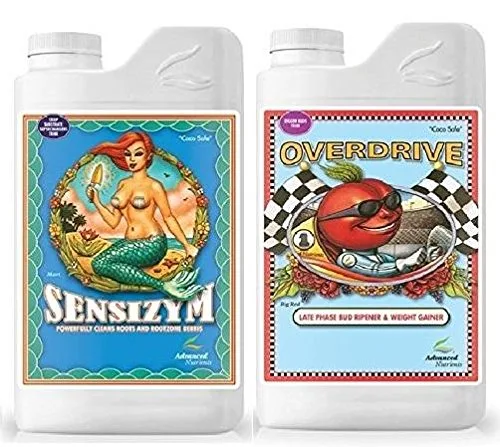 Vista 2 de Advanced Nutrients Overdrive y Sensizym 4 litros con tabla de conversión y pipeta de 0.1 fl oz