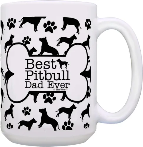 Vista 9 de ThisWear Best Pitbull Dad Ever Dogs - Taza de café de 11 oz (1 unidad)