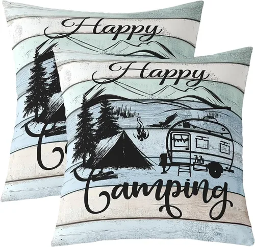 Vista 30 de Erosebridal Juego de 2 fundas de almohada rústicas con diseño de oso, de 16x16 pulgadas, fundas de almohada de cuadrícula de búfalo, fundas