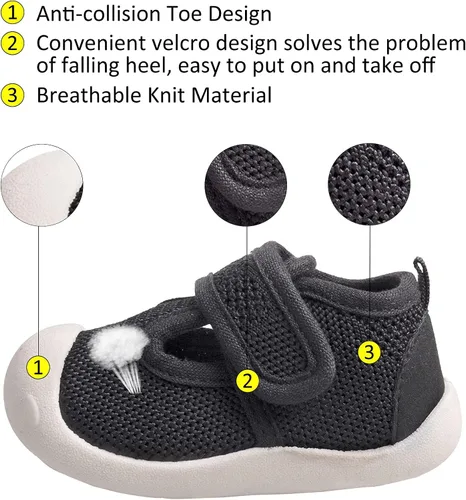 Vista 2 de Zapatos para bebés de 1 a 4 años, zapatos para niños pequeños, zapatos para niños y niñas, suela suave, tela de algodón antideslizante, malla