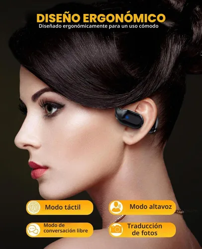 Vista 2 de iDiskk Auriculares Bluetooth de traducción AI en tiempo real para viajes