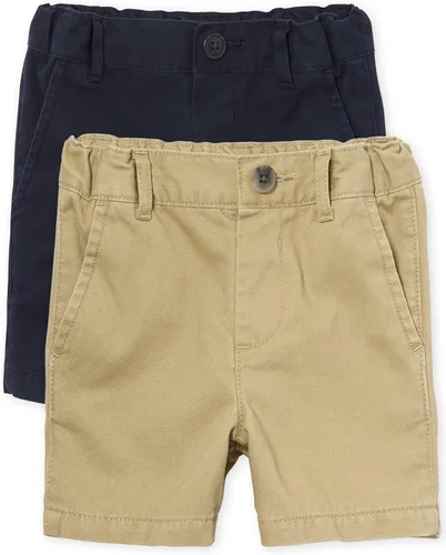 Vista 5 de The Children's Place - Pantalones cortos chinos para bebés niños Negro paquete de 3