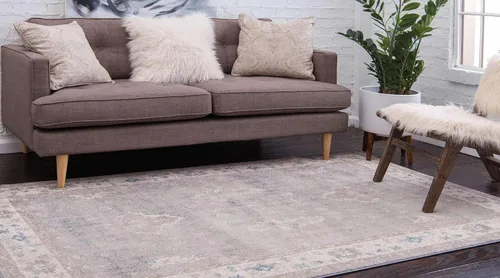 Vista 2 de Unique Loom Salzburg Collection - Alfombra clásica con diseño tradicional de medallón, de inspiración oriental, 2 pies x 3 pies, color gris/beige