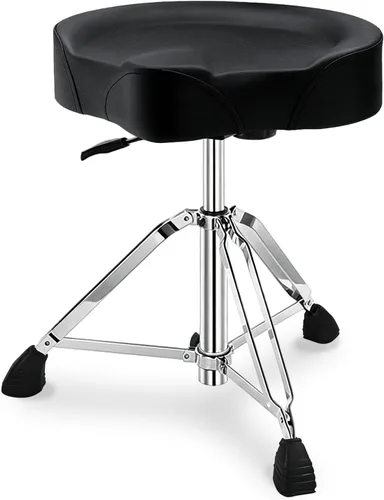 Vista 9 de Banco de tambor de sillín, trono de batería hidráulico de servicio pesado, asiento de batería de espuma viscoelástica ergonómico, silla de batería