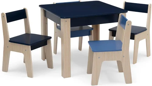 Vista 7 de GAP GapKids - Juego de mesa y 4 sillas, certificado Greenguard Gold, gris/blanco