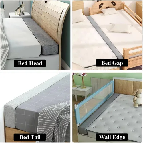 Vista 5 de Almohada de cuña de cama para cabecero, almohada de grietas entre el lado de la pared y el extensor de colchón, relleno de huecos de cama de 79 x 2
