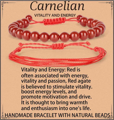 Vista 43 de LPBeads Pulsera de piedra natural hecha a mano de tamaño ajustable