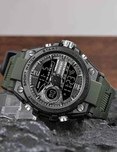 Vista 5 de FORSINING Relojes militares para hombre, reloj deportivo resistente al agua, analógico, digital, reloj deportivo táctico electrónico, relojes