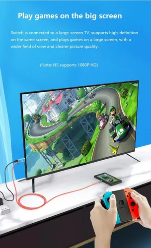 Vista 8 de Cable USB-C a HDMI de 6.6 pies para Nintendo Switch NS/OLED, reemplaza la estación de acoplamiento Switch con puerto PD de 100 W