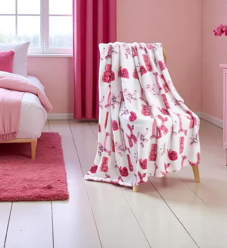 Vista 7 de Manta Tipo Throw de Vellón Suave como Terciopelo con Animales de Globos: Manta de Felpa de Terciopelo Acogedora con Diseño de Animales Rosa Oscuro