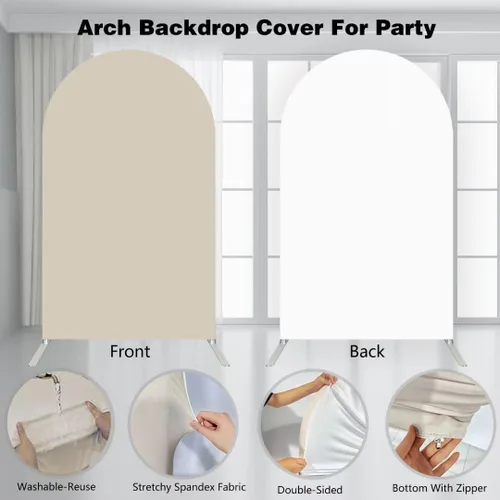 Vista 5 de Cubiertas de fondo arqueadas con arco iris para Groovy Party Arch Stand Covers Cumpleaños Baby Shower Cake Mantel Decoración Accesorios