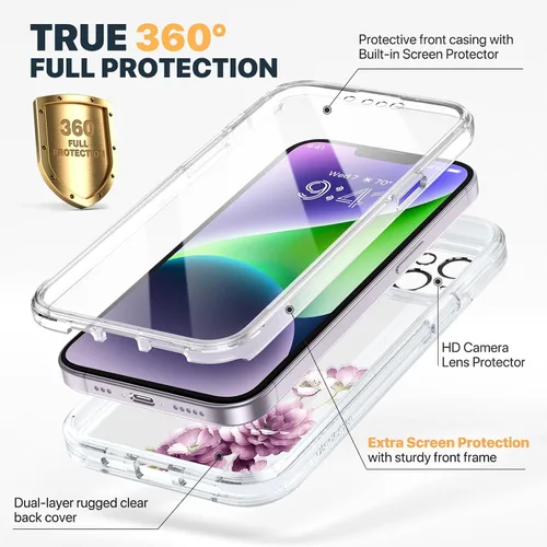 Vista 906 de DIACLARA - Funda transparente compatible con iPhone XR 6.1 pulgadas 2018