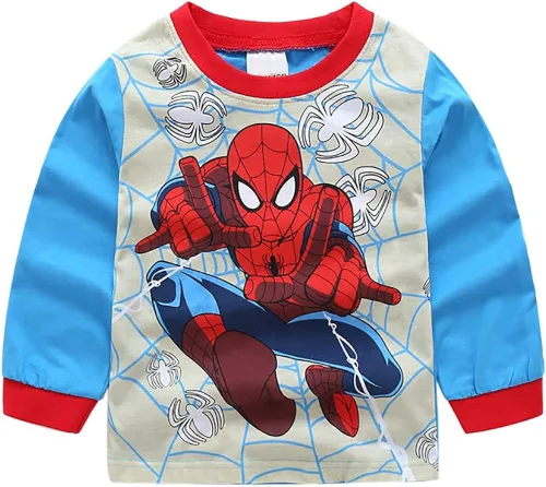 Vista 2 de Naix Spiderman - Conjunto de pijama para niños de 2 a 7 años pijama de algodón para niños pequeños