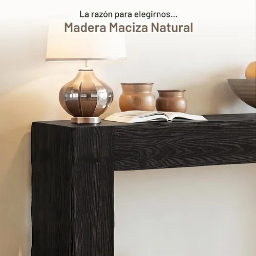 Vista 7 de Tribesigns Mesa de sofá consola de madera maciza de 63 pulgadas, mesa de entrada larga de granja detrás del sofá para sala de estar, entrada