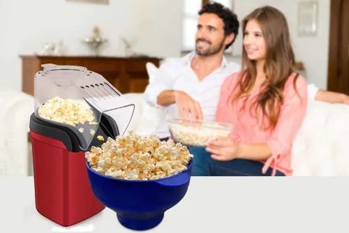 Vista 8 de Máquina eléctrica para hacer palomitas de maíz, con 1200 W, no necesita aceite, aperitivo saludable y delicioso para niños y adultos. Ideal