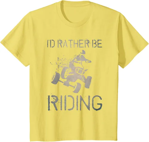 Vista 54 de Camiseta gráfica I'd Rather Be Riding ATV Quad Racing Rider de 4 ruedas, Negro