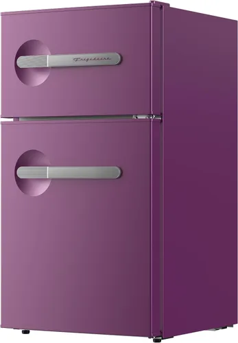 Vista 4 de Frigidaire, Refrigerador compacto de 3.1 pies cúbicos de la serie Retro de 2 puertas, abrebotellas lateral integrado, color morado