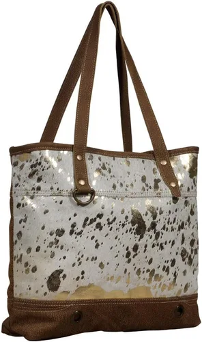 Vista 2 de Myra Bag s Bolso grande de cuero dorado moteado, Oro