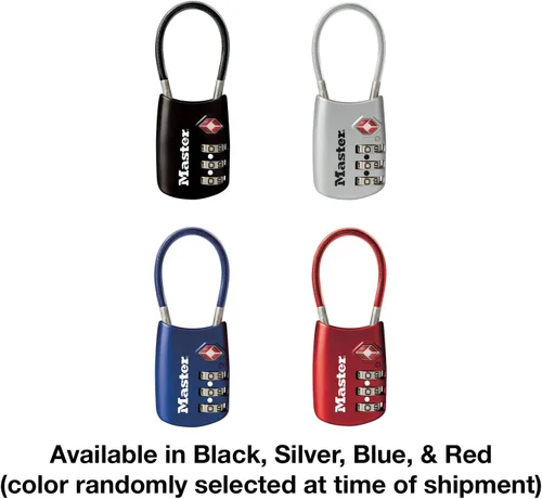 Vista 5 de Master Lock 4688D Candado para Equipaje con Combinación Personalizable Aprobado por TSA, 1 Unidad, Plateado