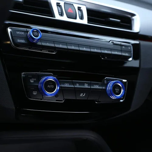 Vista 4 de YIWANG Aleación de aluminio car styling aire acondicionado Perillas de audio Circle Trim 3 unids para BMW 1 2 3 4 Series F30 F34 F46 GT X1 F47 F48