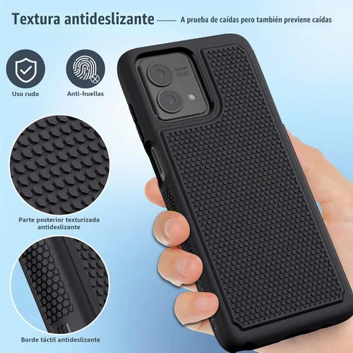 Vista 5 de FNTCASE Funda para Moto G-Stylus 2023: doble capa antideslizante a prueba Negro
