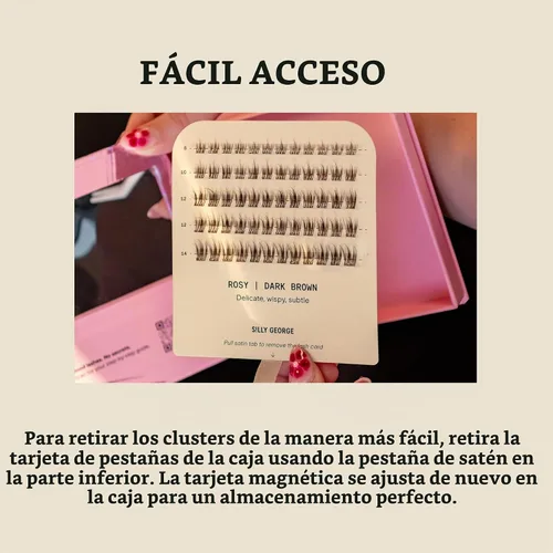 Vista 8 de Silly George Pestañas Pop-On – racimos de pestañas postizas prepegadas de 1 paso para bricolaje, extensiones de aspecto natural, Negro - Bloom